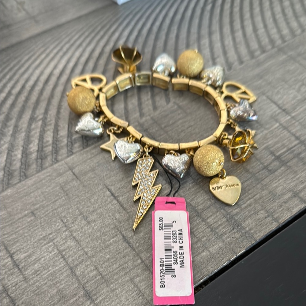 Betsey Johnson Gold Charm Bracelet